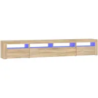 vidaXL Tv-bänk med LED-belysning sonoma ek 240x35x40 cm