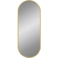 vidaXL Väggspegel guld 50x20 cm oval