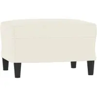 vidaXL Fotpall gräddvit 60x50x41 cm sammet