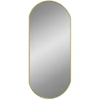 vidaXL Väggspegel guld 80x35 cm oval
