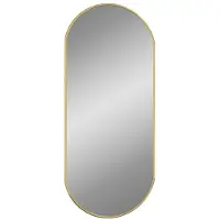 vidaXL Väggspegel guld 70x30 cm oval
