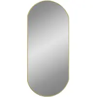 vidaXL Väggspegel guld 90x40 cm oval