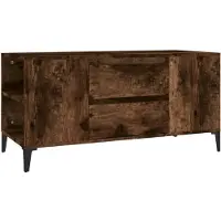 vidaXL Tv-bänk rökfärgad ek 102x44,5x50 cm konstruerat trä