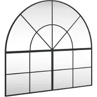 vidaXL Väggspegel svart 100x90 cm bågformad järn