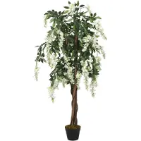 vidaXL Konstväxt blåregn 840 blad 150 cm grön och vit