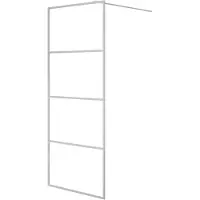 vidaXL Duschvägg silver 80x195 cm klart ESG-glas
