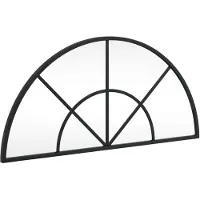 vidaXL Väggspegel svart 60x30 cm bågformad järn