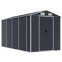vidaXL Trädgårdsskjul antracit 191x385x198 cm galvaniserat stål