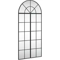 vidaXL Väggspegel svart 60x130 cm bågformad järn