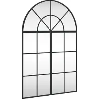 vidaXL Väggspegel svart 60x90 cm bågformad järn