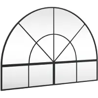 vidaXL Väggspegel svart 100x70 cm bågformad järn
