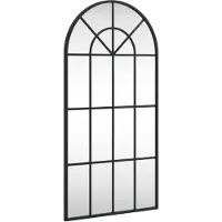 vidaXL Väggspegel svart 40x80 cm bågformad järn