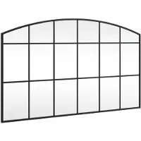 vidaXL Väggspegel svart 100x60 cm bågformad järn