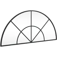 vidaXL Väggspegel svart 80x40 cm bågformad järn