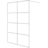 vidaXL Duschvägg vit 140x195 cm klart ESG-glas
