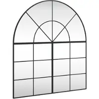 vidaXL Väggspegel svart 100x110 cm bågformad järn