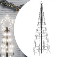 vidaXL Julbelysning hög 300 cm | 570 LED kallvit | gran med spikar