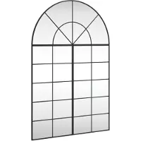 vidaXL Väggspegel svart 100x150 cm bågformad järn