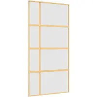 vidaXL Skjutdörr guld 102,5x205 cm frostat ESG-glas och aluminium