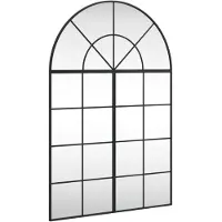 vidaXL Väggspegel svart 80x120 cm bågformad järn