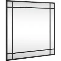 vidaXL Väggspegel svart 50x50 cm fyrkantig järn