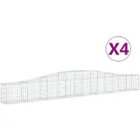 vidaXL Gabioner bågformade 4 st 400x30x40/60 cm galvaniserat järn