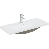 vidaXL Inbyggt handfat med blandare 91x39x18 cm keramik vit