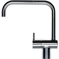Vola KV1 köksblandare i krom med keramisk ventilenhet och dubbel svängbar pipa med vattenbesparande luftblandare