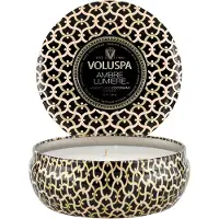 Voluspa 3-Wick Candle Decorative Tin Ambre Lumiere 340g