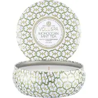 Voluspa 3-Wick Candle Decorative Tin Moroccan Mint Tea 340g
