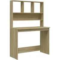 vidaXL Skrivbord med hyllor sonoma-ek 102x45x148 cm konstruerat trä