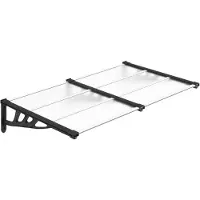 vidaXL Entrétak svart och transparent 152,5x90 cm polykarbonat