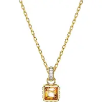 Swarovski Chroma Hänge Fyrkantigt Snitt Gyllene Ton Kubisk Zirkonia Halsband Damhalsband 5648749 Box (Random Color)