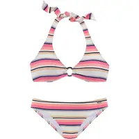 Venice beach Bikini blå / ljusrosa / svart / vit
