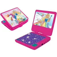 Barbie bärbar DVD-spelare 7 roterande skärm med USB-port och hörlurar