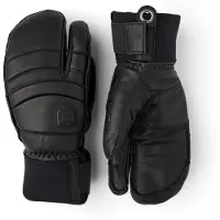 Hestra - Skidhandskar - Army Leather Fall Line 3-Fingers Black/Black för Unisex - Storlek 8 - Svart