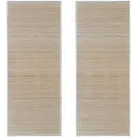 vidaXL Rektangulära bambumattor 2 st naturlig 120x180 cm