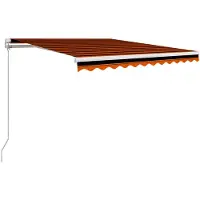 vidaXL Markis manuellt infällbar 350x250 cm orange och brun