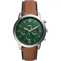 Fossil Analog klocka brun / guld / mörkgrön / silver