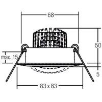 Brumberg Downlight BB14, dimbar, Förkromad / silver, Hall, Aluminium / grå / zink, Downlights