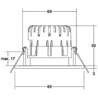 Brumberg Downlight BB20, Aluminium / grå / zink, Badrum, Aluminium / grå / zink, Downlights