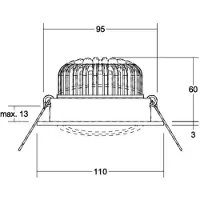 Brumberg Kerby-R LED-inbyggnadsspot, 4 000K, alu Kerby-R, dimbar, Aluminium / grå / zink, Vardagsrum / matsal, Aluminium / grå / zink