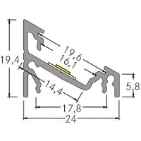 Brumberg 53912260 Leuchten Profile Aluminium (L x B x H) 2000 x 24 x 19 mm 1 st