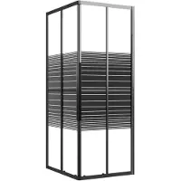 vidaXL Duschkabin ränder ESG 90x70x180 cm svart