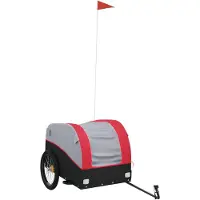 vidaXL Cykelvagn svart och röd 45 kg järn