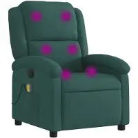 vidaXL Fällbar Massagestol, Mörkgrön, Klädd i Sammet