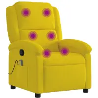 vidaXL Fällbar Massagestol, Gul, Klädd i Sammet