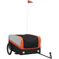 vidaXL Cykelvagn svart och orange 45 kg järn