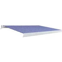 vidaXL Markis motoriserad 400x300 cm blå och vit