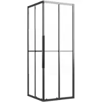 vidaXL Duschvägg halvfrostad ESG 80x80x180 cm svart